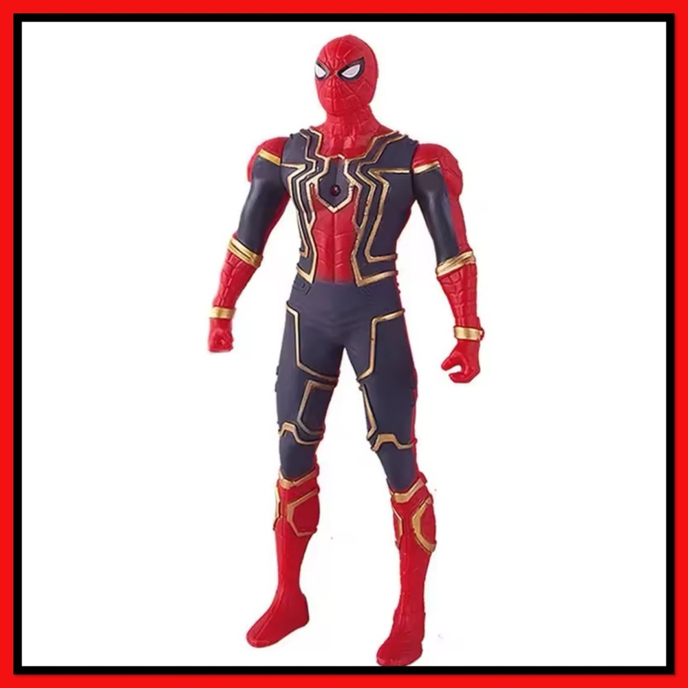 Spider-Man Action Figure - Red & Dark Blue Suit with Gold Accents